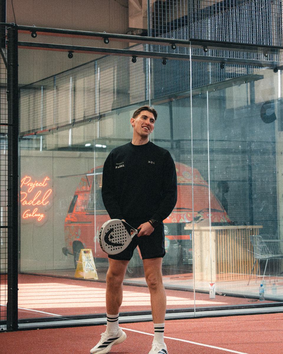 Fergal Hynes on court at Project Padel
